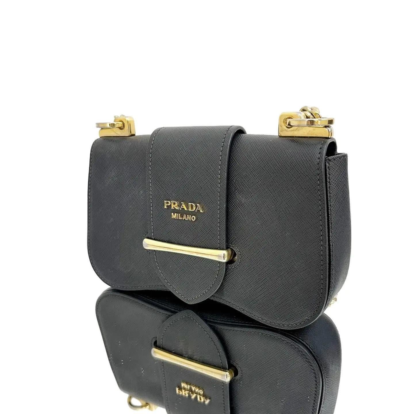 Prada Sidonie leather crossbody bag Black