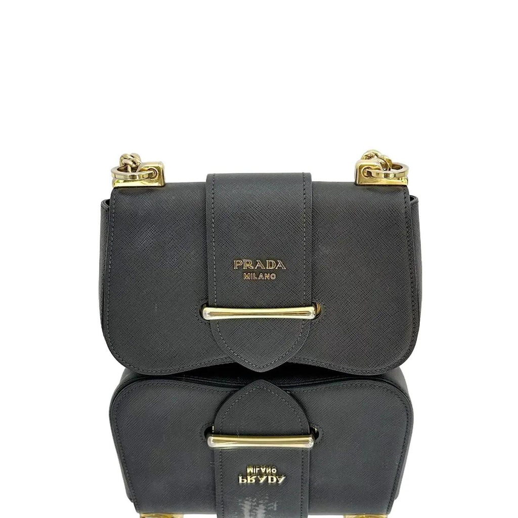 Prada Sidonie leather crossbody bag Black