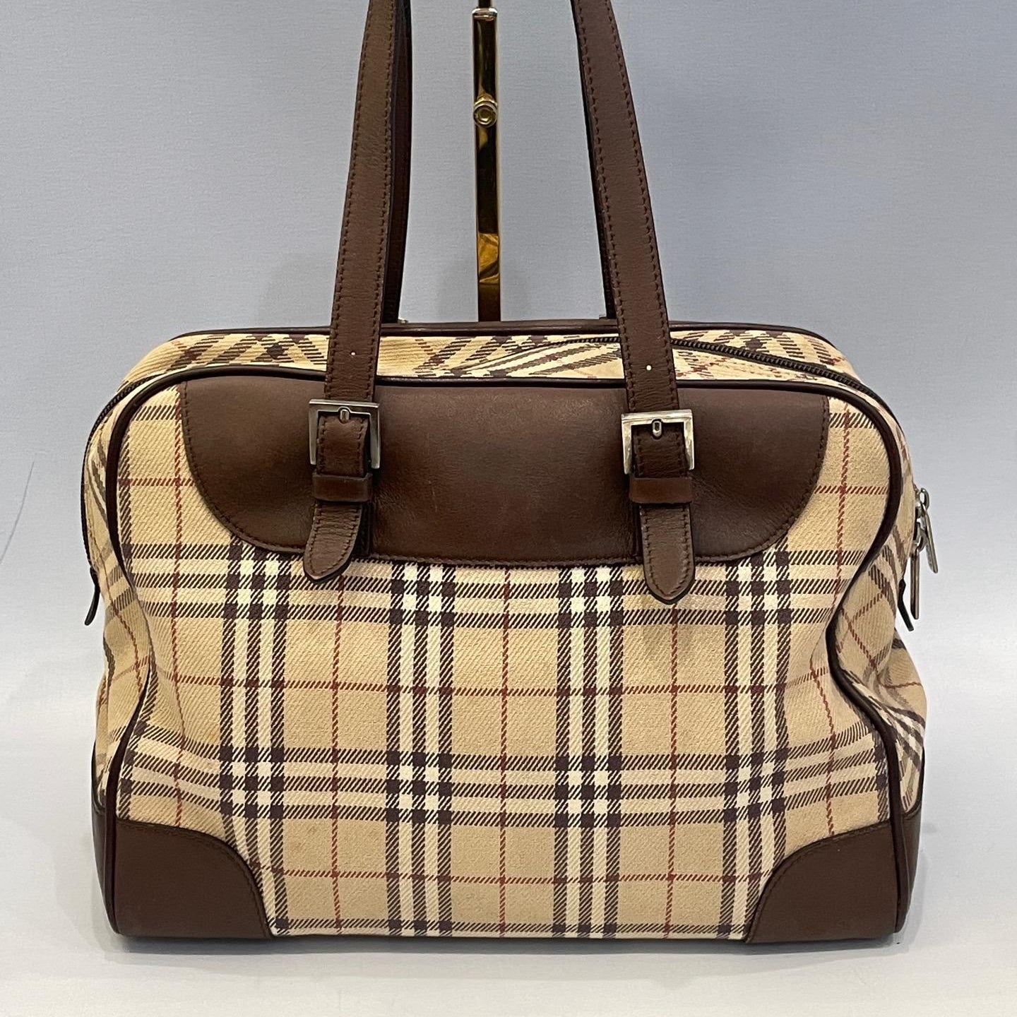 Burberry Beige Brown Burberry Check 2way Handbag