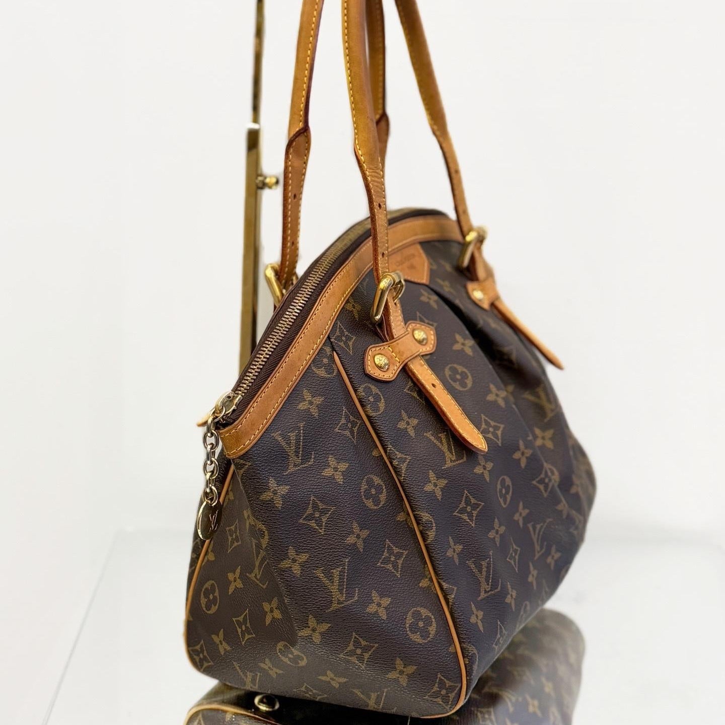 LOUIS VUITTON LV GHW Tivoli GM Shoulder Bag Monogram Brown