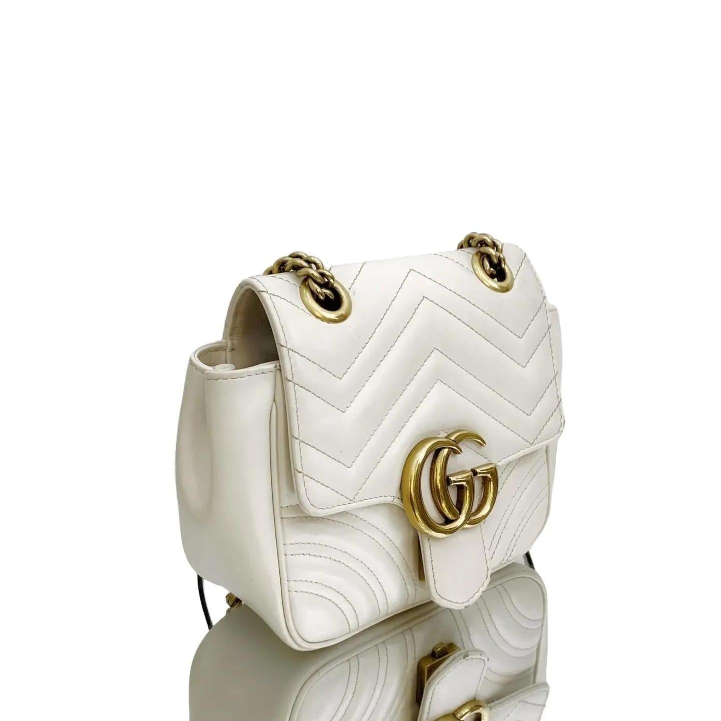 Gucci Calfskin Matelasse Mini GG Marmont Square Shoulder Bag