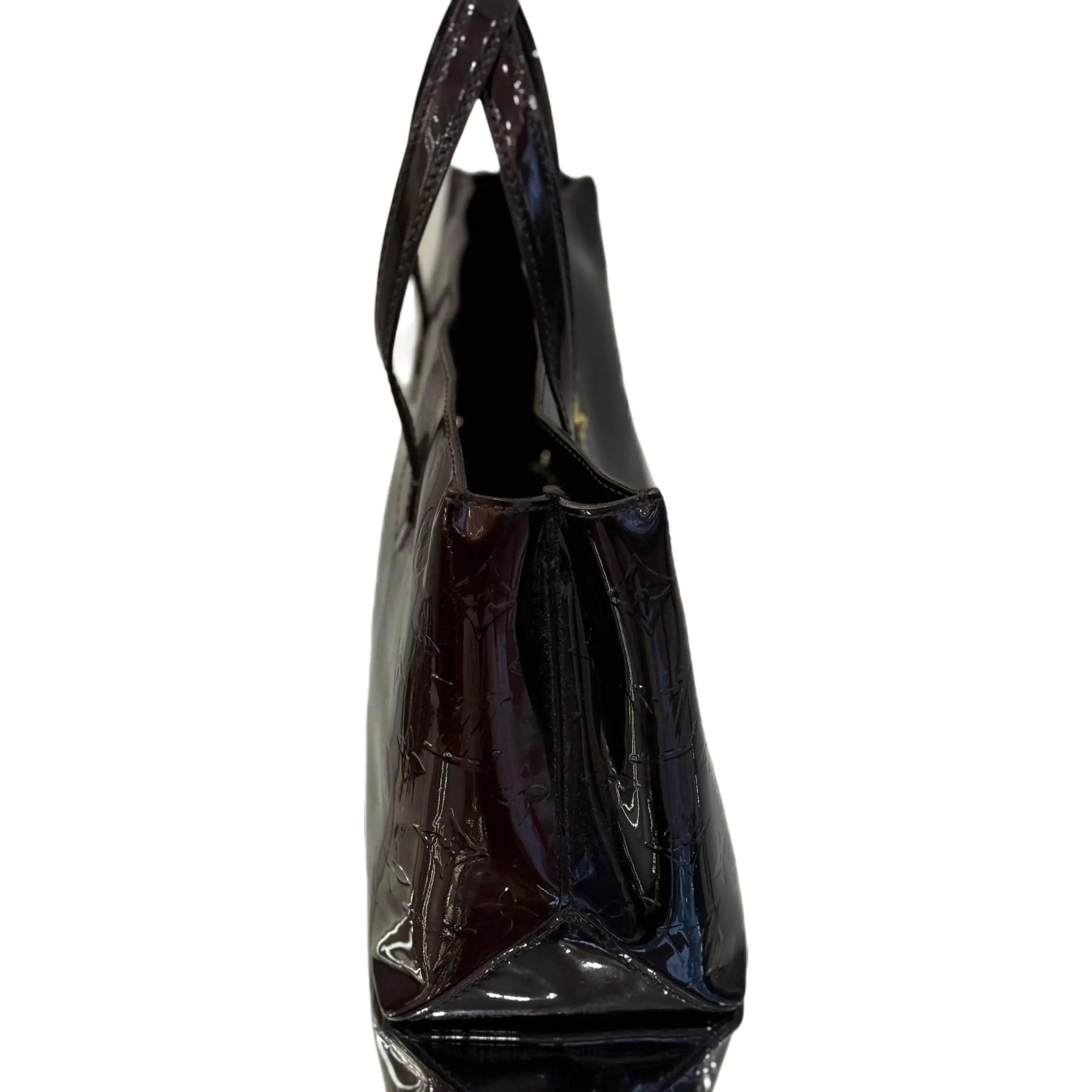 Louis Vuitton Wilshire Handbag Cherry Red Vernis Leather