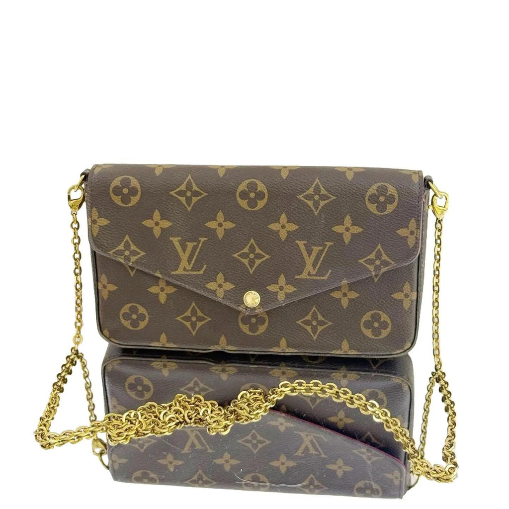 Louis Vuitton LV Empreinte Pochette Felicie Chain Wallet Brown
