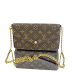 Louis Vuitton LV Empreinte Pochette Felicie Chain Wallet Brown